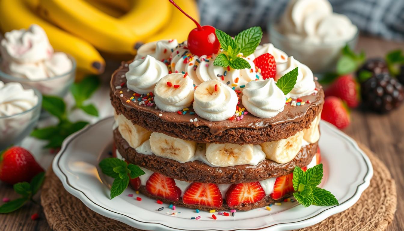 how to make banana split cake