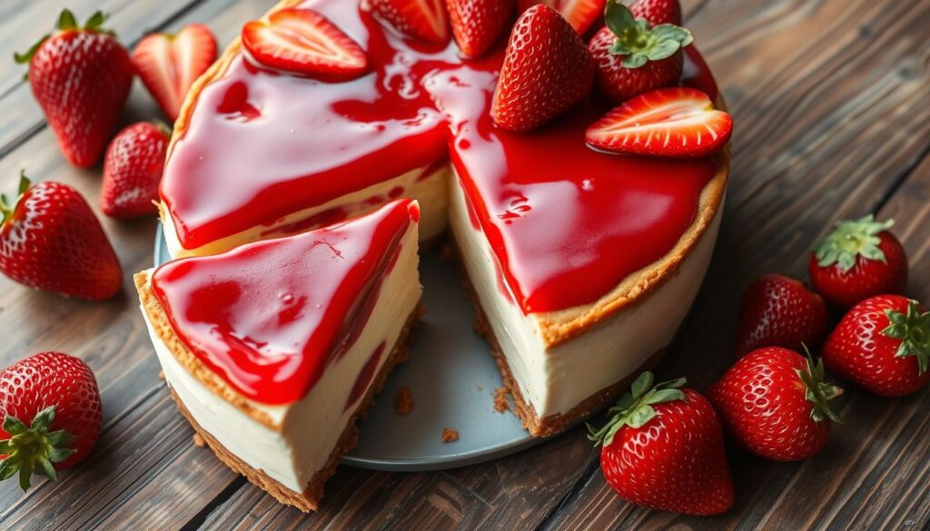 how to make strawberry crunch cheesecake