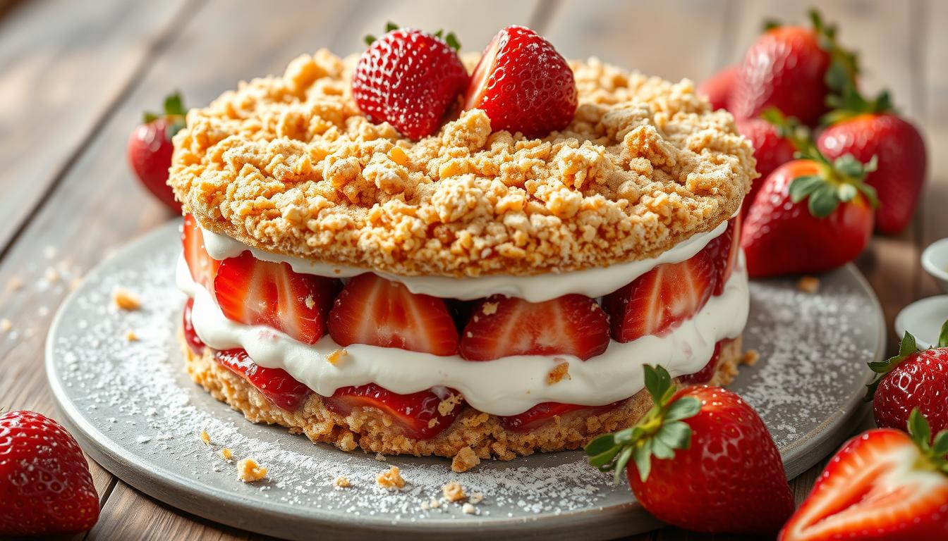 strawberry crunch cake