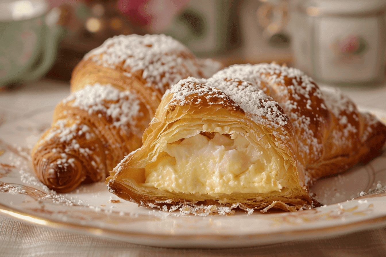 Close-up of freshly baked Lobster Tail Pastries (Sfogliatella) with a crisp, flaky texture and creamy ricotta filling